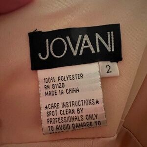 Jovani Sequin Beaded V Neck Mermaid Prom Dress Rose Gold Size 2